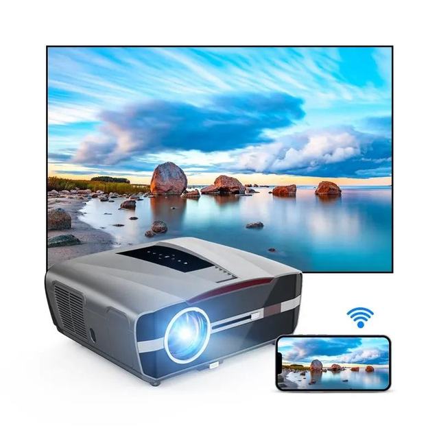 2025 Newest Android 11.0 Smart LCD Projector with WiFi 6 4K 1850 ANSI Lumens, Auto Focus for Home Theater Outdoor Movie