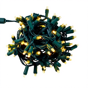 LED 5MM 미니 스트링 라이트 연결 가능 크리스마스 트리 조명 녹색 와이어 여러 가지 빛깔의 110V 100 PVC 15 OEM IP68 테마 파크 75 80 110 - Product Image 1