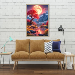 Giang Tô handpainted sơn kim cương đầy đủ Rhinestone thêu phong cảnh khả<span class=keywords><strong>m</strong></span> DIY hình ảnh phong cảnh cho trang trí nội thất - Product Image 3