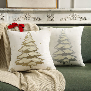 Vente chaude renne arbre de noël estampage à chaud taie <span class=keywords><strong>d</strong></span>'oreiller automne hiver flocon de neige à la main broderie housses de coussin - Product Image 2