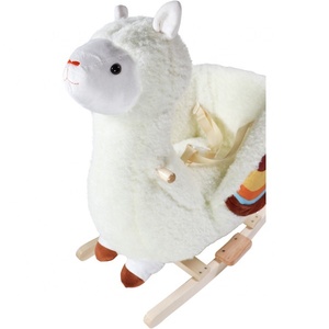 Alpaga blanc Animal en peluche à <span class=keywords><strong>bascule</strong></span> jouets cheval d'équitation en bois enfants cheval à <span class=keywords><strong>bascule</strong></span> - Product Image 3
