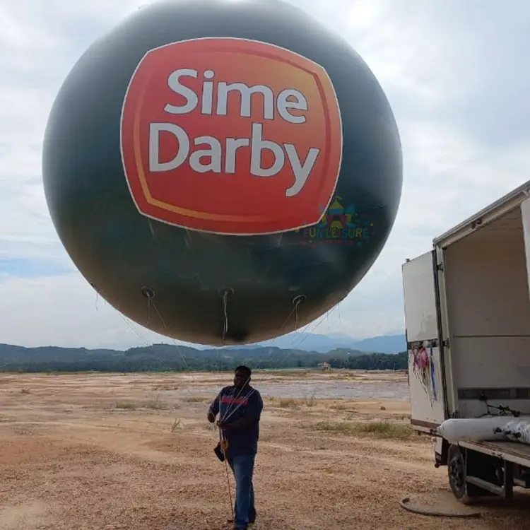 Ticari sınıf havaya uçurmak topu blimp zeship şişme parti dekorasyon helyum balon açık dekor için