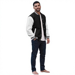 Veste universitaire personnalisable pour homme, style Letterman, 100 % coton respirant, col montant, logo frontal, haute qualité, idéale pour l'hiver - Product Image 1