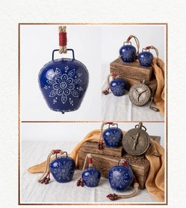 Campanas de Hierro Artesanales de Color Azul con Asa, Decoración Festiva y Regalo Religioso Espiritual - Product Image 3