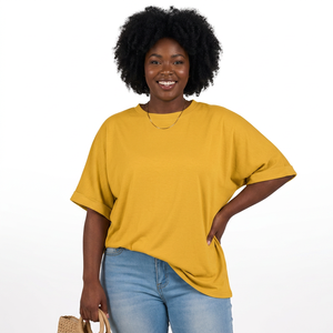 Camiseta Elegante para Mujer, Estampado Veraniego, Algodón de Lujo Ecológico, Transpirable, Cuello Redondo, Hombros Descubiertos, Estilo Casual, Floral, de Secado Rápido - Product Image 1