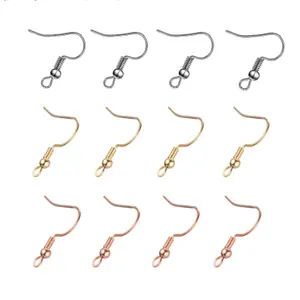 Earring Hooks with Spring and Ball French Style DIY Earring Clasp 15*18mm Silver Golden Plated Jewelry Earring Supplier