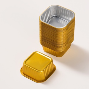 Mini Cake Cups <strong>Disposable</strong> Aluminum Foil Container with Lids <strong>Dessert</strong> Foil Brownie Baking Cups Cupcake Liners Small Cake <strong>Trays</strong> - Product Image 5