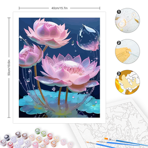 Tranh Bằng Số Bộ Dụng Cụ Lotus Acrylic Sơn Trên Vải Hoa Hình Ảnh Với Số Sơn Đối Với Trang Chủ Decors DIY Quà Tặng - Product Image 3