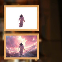 Vente chaude vierge marie jésus Religion 4D LED éclairage peinture cadre Photo Miracle lampe chrétien anniversaire chambre décor cadeaux