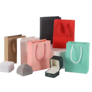 Handle perhiasan tinggi Kraft Lift Logo Luxalry mesin membuat Shopping Tote seni hadiah tas kertas
