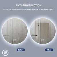 Miroir de salle de bain cosmétique rond personnalisé au design moderne Miroir à led intelligent anti-brouillard avec lumières à led 50cm 60cm 70cm 80cm