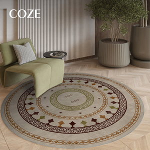 <span class=keywords><strong>Tappeto</strong></span> <span class=keywords><strong>Vintage</strong></span> Francese Verde e <span class=keywords><strong>Beige</strong></span> in Misto Lana Marocchina, Realizzato a Macchina, Ecologico, Antiscivolo, per Soggiorno, Camera da Letto e Comodino - Product Image 4