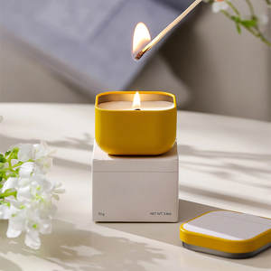 Kit de fabrication de bougies parfumées à la cire de soja faites à la main, 3 pièces, parfum Rose Jasmin, pour la <span class=keywords><strong>maison</strong></span>, avec boîte en métal pour bonbons, pour la décoration de fête - Product Image 6