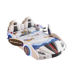 Производитель Kid& # Детские кровати-машинки из дерева для спальни, виллы, школы, двухъярусные кровати с LED-подсветкой и музыкой, для мальчиков, в виде гоночных машин - Product Image 6