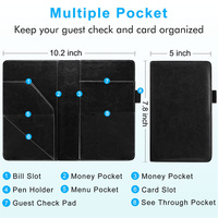 Porte-récépissé en cuir pour chèque de caisse Présentateur de restaurant Serveur de livres Organisateur de serveur Livre d'or Bloc-notes Tablier de serveur