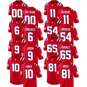 Maillot de football américain personnalisé 2026 Rouge Nouvelle-Angleterre – Tenues brodées et cousues pour jeunes avec logos – Vêtements de sport - Product Image 1