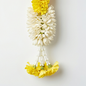Artificial Flower Garland Yellow <b>White</b> <b>Hanging</b> Decoration Marigold Style Floral Toran for Wedding Festival and Home Decor - Product Image 2