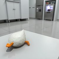 Aimant de réfrigérateur en résine blanche en forme de bec de canard, figurine animale miniature mignonne pour la maison, la cuisine, le bureau, les casiers