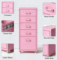 Armoire de classement mobile multi-tiroirs en métal sur roulettes, organisateur de documents de bureau en acier à roulettes pour sous le bureau
