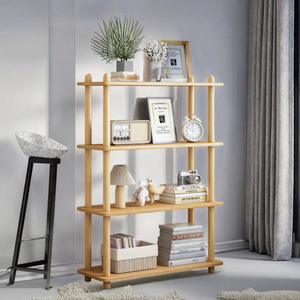 Wooden <b>Bookcase</b>-Modern Open Bookshelf Free-Standing Storage Rack Multifunctional Display Stand for Living Room - Product Image 2