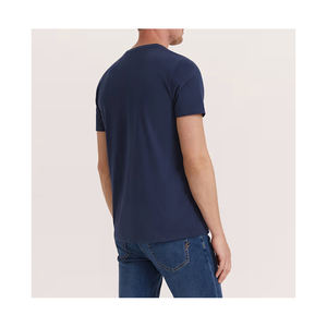 Camiseta de manga corta con cuello en V de Color sólido de primera calidad para hombre, 100% algodón, antiarrugas, transpirable, ecológica, para uso diario, Verano - Product Image 5