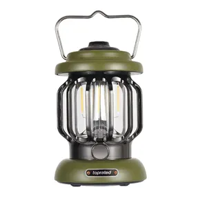 Outdoor Retro USB Rechargeable Camping Lantern Camping Tent Light LED Portable Camping Lantern Garden Light