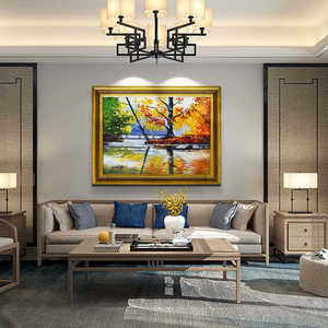 Imágenes decorativas personalizadas para oficina y Hotel, pintura al óleo <span class=keywords><strong>de</strong></span> árboles <span class=keywords><strong>de</strong></span> <span class=keywords><strong>otoño</strong></span>, cuchillo <span class=keywords><strong>de</strong></span> paisaje, gran oferta - Product Image 5