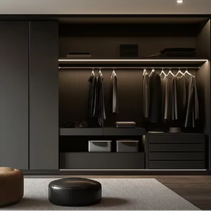 Armario de Almacenamiento de Ropa Moderno de Alta Gama con Puerta de Vidrio, Mueble de Madera para Dormitorio, Guardarropa con 6 Puertas para Sala de Estar - Product Image 1