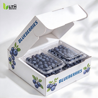 Boîte cadeau personnalisée en plastique ondulé PP pour myrtilles, boîte de rangement légère et recyclable en carton alvéolé pour fruits