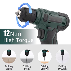 Cordless Drill 12V 30Nm Max Torque Variable Speed Reversible Battery <b>Powered</b> Home Repair <b>Tool</b> Set - Product Image 3