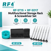 Étagère de rangement multifonctionnelle RF4 ST15 + SD17 et jeu de tournevis 360 °   Support rotatif à serrage rapide pour réparation et rangement d'outils