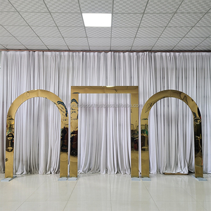 Furun Factory Wholesale Eco-Friendly Durable Stainless Steel Arch <b>Stand</b> <b>Gold</b> <b>Mirror</b> Silver Finish Customizable Width Wedding - Product Image 4