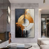 Décoration d'intérieur, toile 3D peinte à la main, peinture à l'huile texturée, décoration murale pour salon, grandes peintures abstraites et art mural
