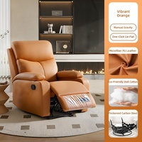 Ensemble de canapés en cuir pour salon, fauteuil inclinable à bascule en cuir PU, canapé sectionnel inclinable manuel