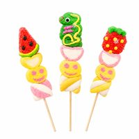 Venta al por mayor de caramelos de malvavisco con forma de fruta 3D personalizados, dulces halal con cara sonriente, caramelos de gelatina suave y afrutados, precio de fábrica