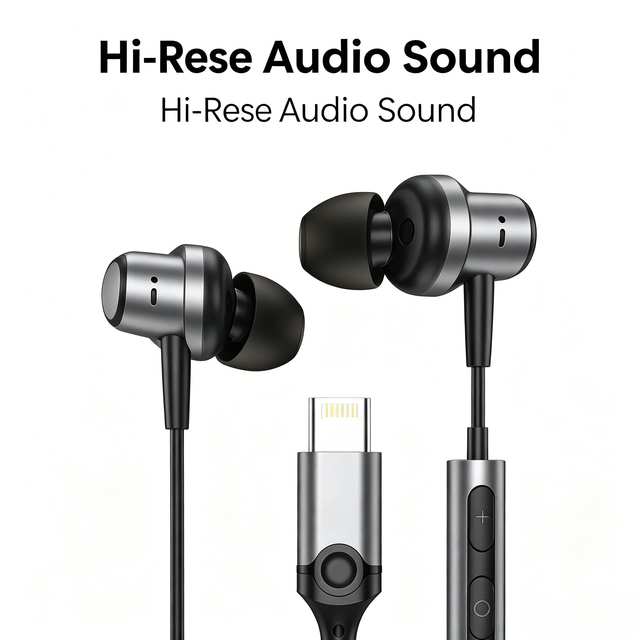 Metal Stereo Type-C Digital DAC IPX-4 Waterproof Wired In-Ear Earphones for for Smartphones