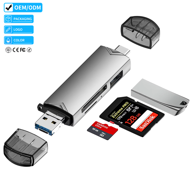 6 in 1 Multifunction Usb 3.0 Card Reader U Disk Type C/Micro Usb/Tf/Sd Flash Drive Memory Card Reading Adapter Phone Accessories