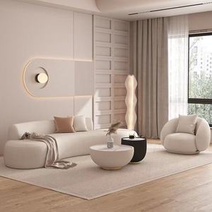 Canapé modulaire incurvé de couleur crème, en éponge, pour centre commercial, maison d'hôtes, bureau, <span class=keywords><strong>magasin</strong></span> de vêtements, <span class=keywords><strong>salon</strong></span> de beauté, <span class=keywords><strong>salon</strong></span>, réception - Product Image 6