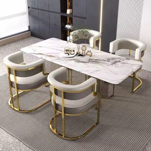 Modern PU Leather Living Room <b>Chair</b> with Gold Metal Frame Solid <b>Back</b> Ergonomic Design for Home Furniture - Product Image 6