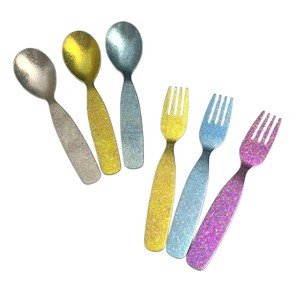 Juego de tenedor y cuchara de titanio puro para niños, mini cuchara para pastel de frutas, vajilla de acero inoxidable sin BPA para bebés de 0 a 12 meses - Product Image 5