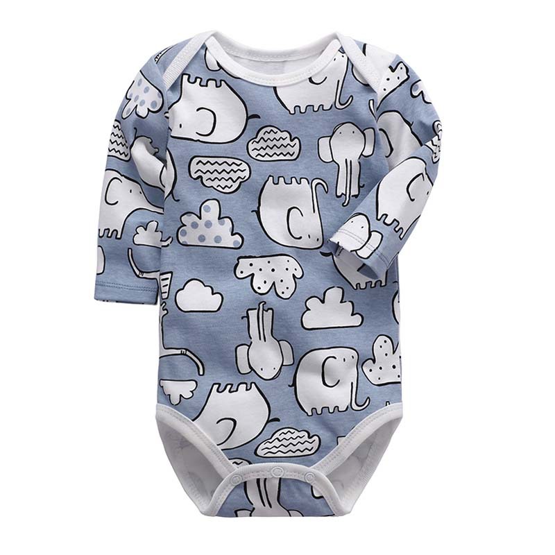 Elefante stampato blu lungo ha