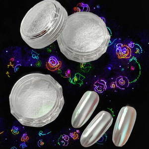 SH Moonlight Pearl Aurora Espejo acrílico en polvo Efecto cromado brillante Nail Art Rub-Ons para <span class=keywords><strong>uñas</strong></span> - Product Image 2