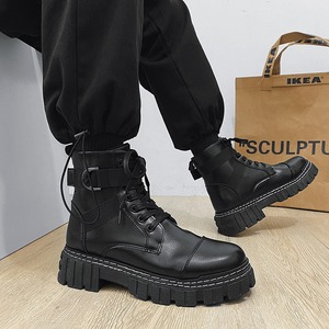 Bottes <span class=keywords><strong>Martin</strong></span> pour homme, nouvelle collection 2025, noires, <span class=keywords><strong>style</strong></span> britannique, bottes de <span class=keywords><strong>moto</strong></span>, bottes de travail - Product Image 3