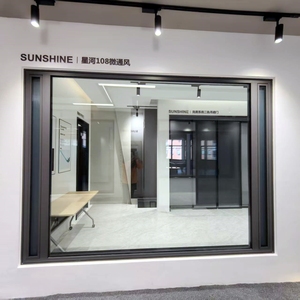 Ventanas abatibles de aluminio modernas a prueba de viento, ventanas francesas oscilantes de vidrio templado, excelente rendimiento de presión - Product Image 2