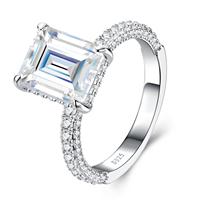 Assortiment de bagues de fiançailles en argent sterling S925 pour femmes, serties de moissanite étincelante, alliances de promesse, bijoux fins