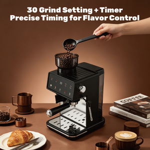 <span class=keywords><strong>Cafetera</strong></span> Espresso Profesional Eléctrica Inteligente <span class=keywords><strong>Semiautomática</strong></span> con Bomba de 20 Bares, Espumador de Leche, Portátil y Ecológica para el Hogar - Product Image 3