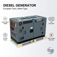 Générateur diesel silencieux 10/13/15KW avec panneau numérique, système de refroidissement par air, démarrage automatique, haute qualité et prix d'usine compétitif
