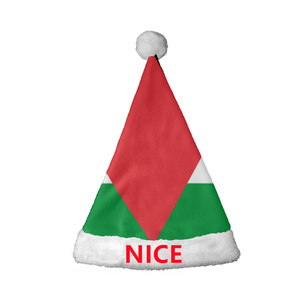 Chapeau de Noël personnalisé au design du Chypre du Nord, bonnet de Noël en polaire avec pompon blanc, couvre-chef festif et célébration de Noël - Product Image 3