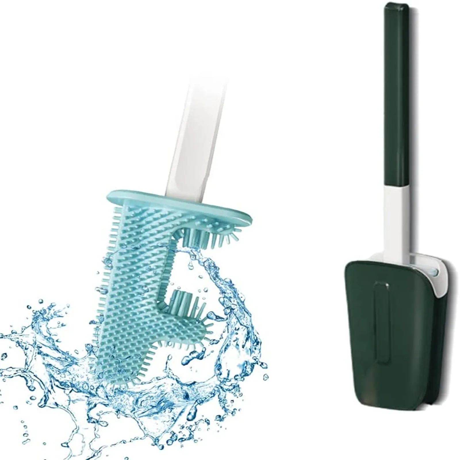 C-type Brush Head Deep Cleaning Without Leaving Dead Ends Specially Curved Design No Dead Corner Cactus Toilet Brush