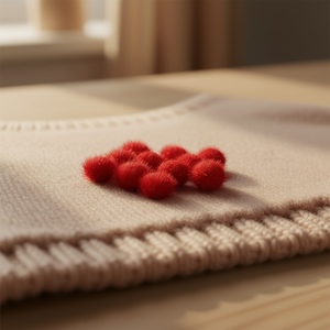 Perline decorative rosse Bolita PomPom 1.0 cm per decorazioni di abbigliamento - Product Image 2